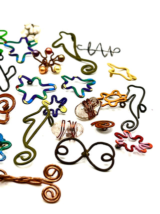 Wildly Unique Todd Oldham 1990s Artisan Wire Buttons Grab Bag - 43 Count Set