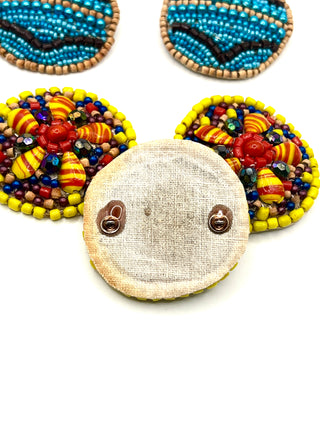 Rare Vintage Todd Oldham Hand Beaded Button Set of Six – Made in India