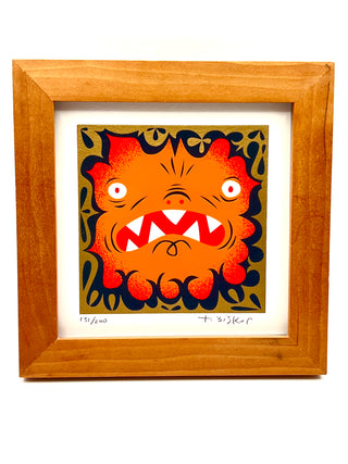 Tim Biskup Framed Screen Print “Monster Face” – Signed & Numbered 131/200, Todd Oldham Studio Collections