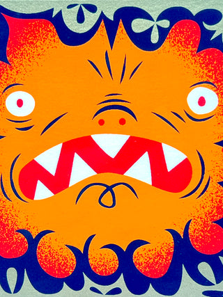 Tim Biskup Framed Screen Print “Monster Face” – Signed & Numbered 131/200, Todd Oldham Studio Collections