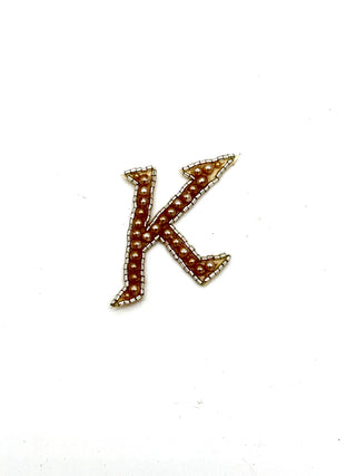 Calling All Kerrie's , Kortney's & Kalie's - Bag of 1950s Handmade Pearl "K" Appliqué