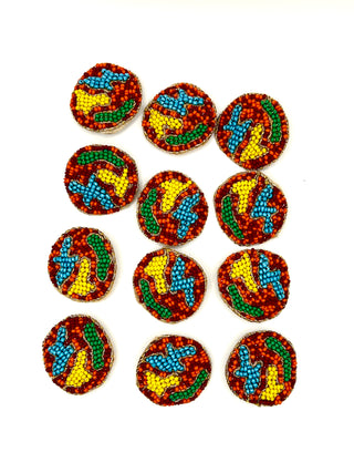 Vintage 1990s Todd Oldham Beaded Buttons – Set of 12