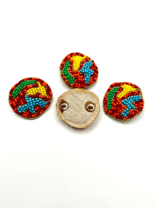 Vintage 1990s Todd Oldham Beaded Buttons – Set of 12