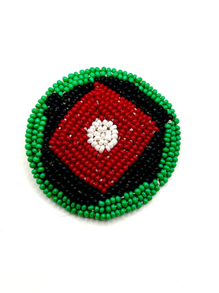 Set of 7 Vintage 1990s Todd Oldham Geometric Hand-Beaded Buttons – Made in India
