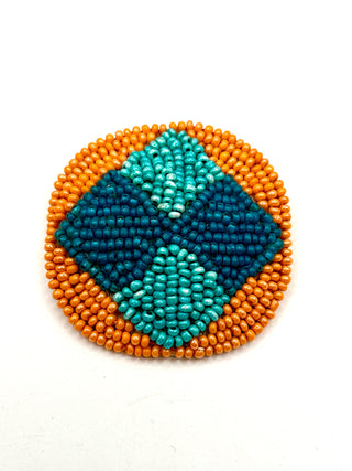 Set of 7 Vintage 1990s Todd Oldham Geometric Hand-Beaded Buttons – Made in India