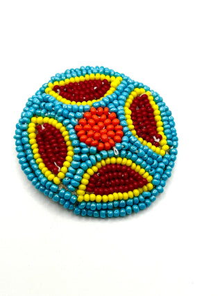 Set of 7 Vintage 1990s Todd Oldham Geometric Hand-Beaded Buttons – Made in India