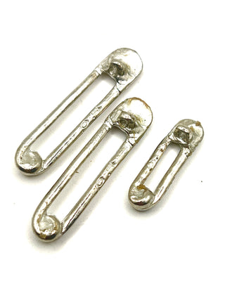 Spring 1994 Punk Rock Safety Pin Buttons with Swarovski Crystals Signed Set of 10