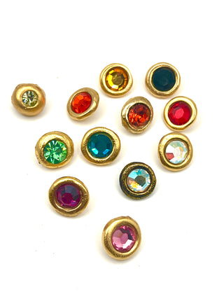 The Perfect Sparkle Button - Set of 12 Vintage Todd Oldham 24kt Gold Plated Stud Buttons with Swarovski Crystals – The Perfect Sparkle Button