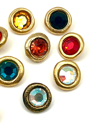 The Perfect Sparkle Button - Set of 12 Vintage Todd Oldham 24kt Gold Plated Stud Buttons with Swarovski Crystals – The Perfect Sparkle Button