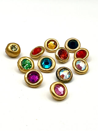 The Perfect Sparkle Button - Set of 12 Vintage Todd Oldham 24kt Gold Plated Stud Buttons with Swarovski Crystals – The Perfect Sparkle Button