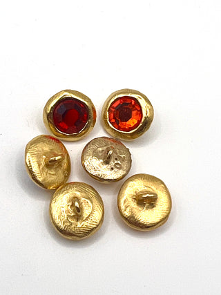 Mixed Set of 16 Sparkling 24kt Gold Plated Crystal Stud Buttons – Todd Oldham Vintage 1990s Assorted Swarovski Crystal Accent Buttons