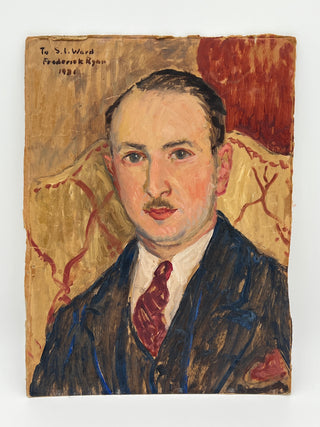 Todd Oldham Studio Collection - 1931 Vintage Found Portrait Painting of a Well-Dressed Man with Mustache