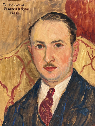 Todd Oldham Studio Collection - 1931 Vintage Found Portrait Painting of a Well-Dressed Man with Mustache
