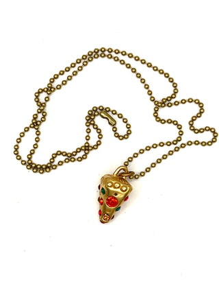 Todd Oldham 1990s Crystal-Covered Pendulum Charm Necklace