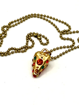 Todd Oldham 1990s Crystal-Covered Pendulum Charm Necklace