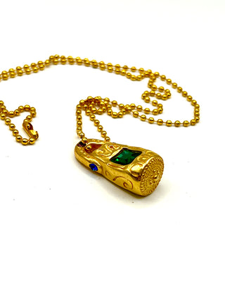 Vintage 1990s Todd Oldham 24kt Gold-Plated Crystal Charm Necklace