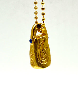 Vintage 1990s Todd Oldham 24kt Gold-Plated Crystal Charm Necklace