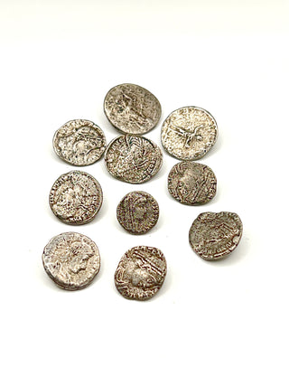 Vintage 1990s Handmade And Signed Unearthed Coin Button  Set of 9