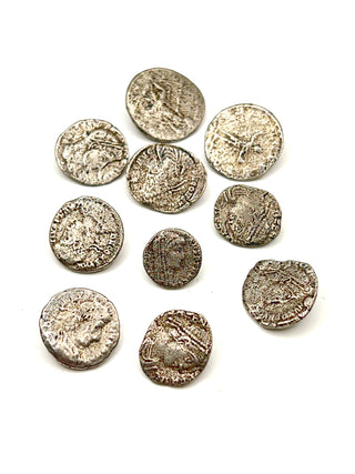 Vintage 1990s Handmade And Signed Unearthed Coin Button  Set of 9