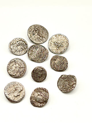 Vintage 1990s Handmade And Signed Unearthed Coin Button  Set of 9