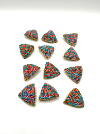 Vintage 1990s Todd Oldham Collection Hand-Beaded Buttons Set of 12
