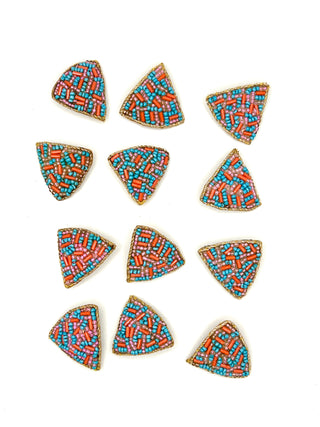Vintage 1990s Todd Oldham Collection Hand-Beaded Buttons Set of 12