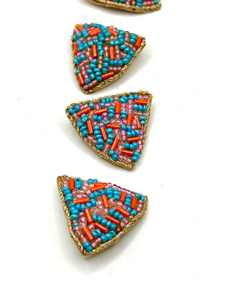 Vintage 1990s Todd Oldham Collection Hand-Beaded Buttons Set of 12