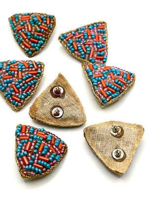 Vintage 1990s Todd Oldham Collection Hand-Beaded Buttons Set of 12