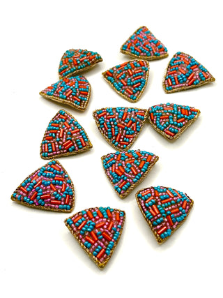 Vintage 1990s Todd Oldham Collection Hand-Beaded Buttons Set of 12