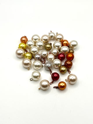 Vintage Todd Oldham 1990s Handmade Pearl & Copper Wire Buttons – Mixed Set of 30