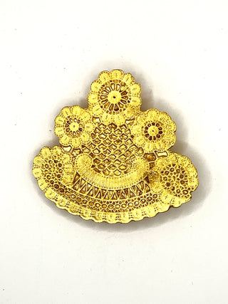 Vintage 24kt Gold Plated Doily Belt Buckle