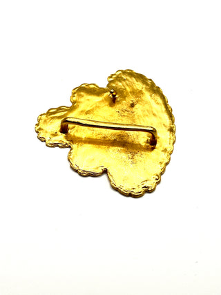 Vintage 24kt Gold Plated Doily Belt Buckle