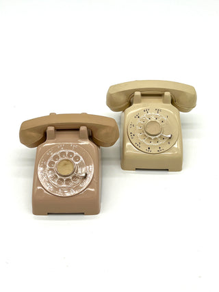 Mini Todd Oldham Studio Collections - Plastic Rotary Phone Pair – “Hold Please”  Office Desk Accessory