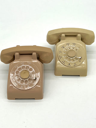 Mini Todd Oldham Studio Collections - Plastic Rotary Phone Pair – “Hold Please”  Office Desk Accessory
