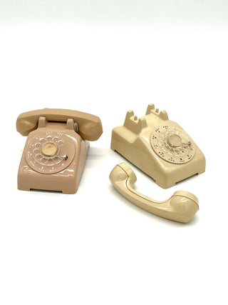 Mini Todd Oldham Studio Collections - Plastic Rotary Phone Pair – “Hold Please”  Office Desk Accessory