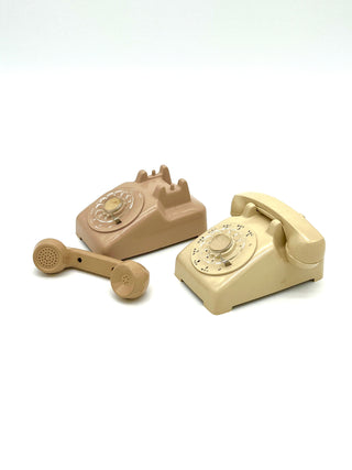 Mini Todd Oldham Studio Collections - Plastic Rotary Phone Pair – “Hold Please”  Office Desk Accessory