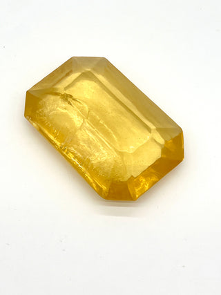 Vintage Todd Oldham  1990s Faceted Golden Resin Emerald-Cut Jewel Object – Decorative Desk / Home Accent