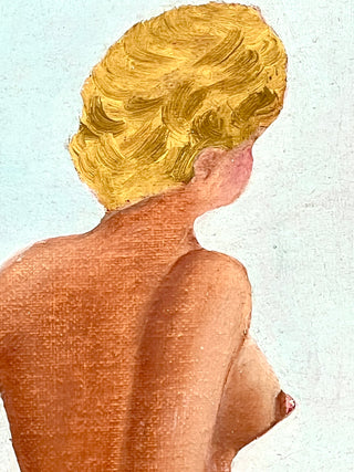 Todd Oldham Studio Collection - Vintage Found Figurative Nude Painting, Signed Sol Weiss