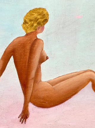 Todd Oldham Studio Collection - Vintage Found Figurative Nude Painting, Signed Sol Weiss