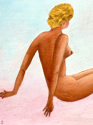 Todd Oldham Studio Collection - Vintage Found Figurative Nude Painting, Signed Sol Weiss