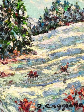Sparkling Winter Scene – Vintage Found Paint-by-Number Style Snow Landscape from the Todd Oldham Studio Collections
