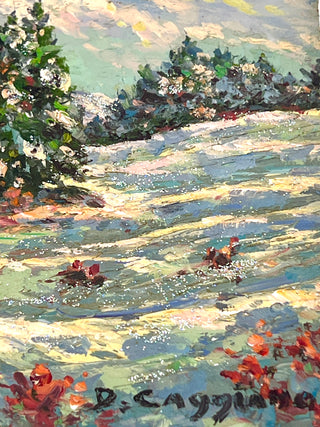 Sparkling Winter Scene – Vintage Found Paint-by-Number Style Snow Landscape from the Todd Oldham Studio Collections