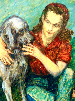 Todd Oldham Studio Collection - Young Woman with Dog, 1957 – Found Portrait Signed E. Robson