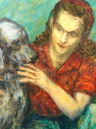 Todd Oldham Studio Collection - Young Woman with Dog, 1957 – Found Portrait Signed E. Robson