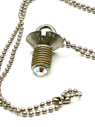 Vintage Todd Oldham Spring 1994 Dreams Collection Screw Charm Necklace – Signed & Dated Fashion Show Giveaway with Swarovski Crystal