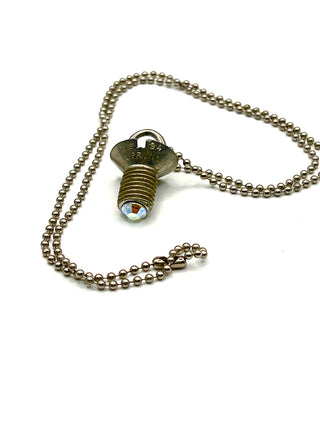 Vintage Todd Oldham Spring 1994 Dreams Collection Screw Charm Necklace – Signed & Dated Fashion Show Giveaway with Swarovski Crystal