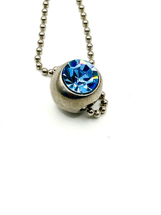 Todd Oldham Signed 1998 Swarovski Crystal Ball Charm Necklace