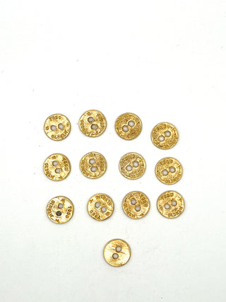 Vintage Todd Oldham Sew-Through Buttons – 24kt Gold Plated, Signed & Dated 1997