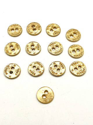 Vintage Todd Oldham Sew-Through Buttons – 24kt Gold Plated, Signed & Dated 1997