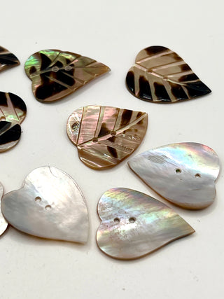 Vintage 1990s Todd Oldham Studio Mother of Pearl Leaf Buttons – Set of 10
